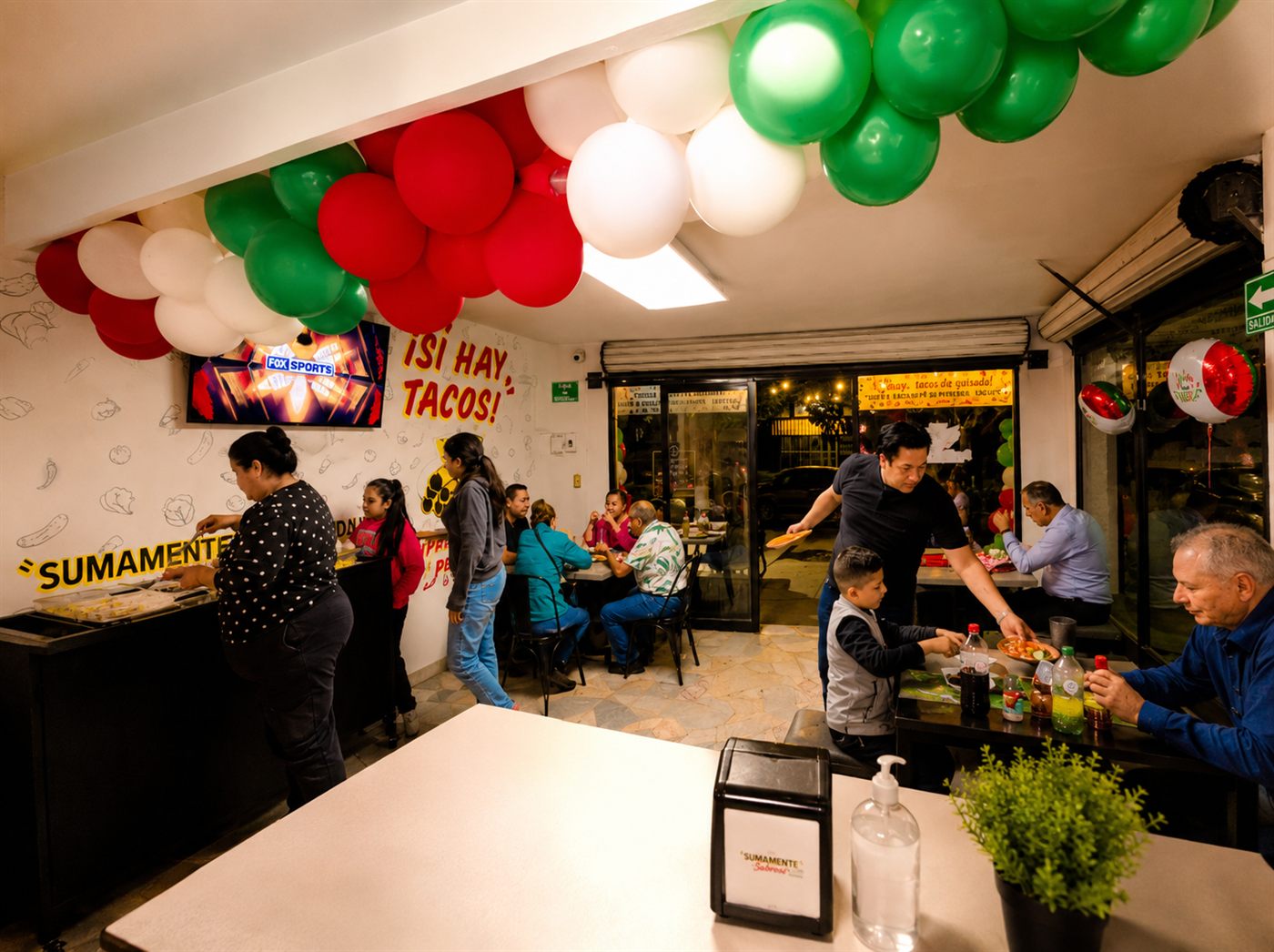 Interior de la taquería